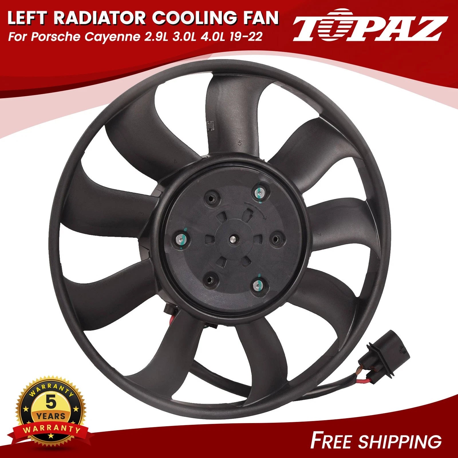 Left Radiator Cooling Fan for Porsche Cayenne (2019–2022)
