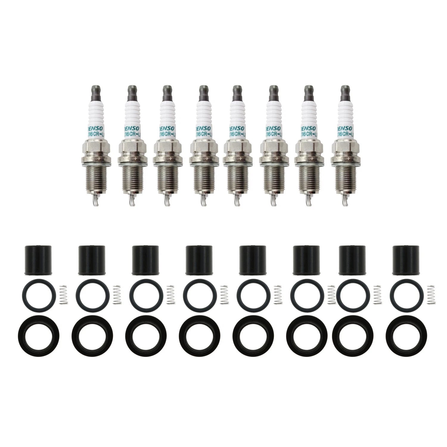 Set of 8 Iridium Spark Plugs & Coil Boots for Dodge Dakota Ram 1500 (1997–2004)