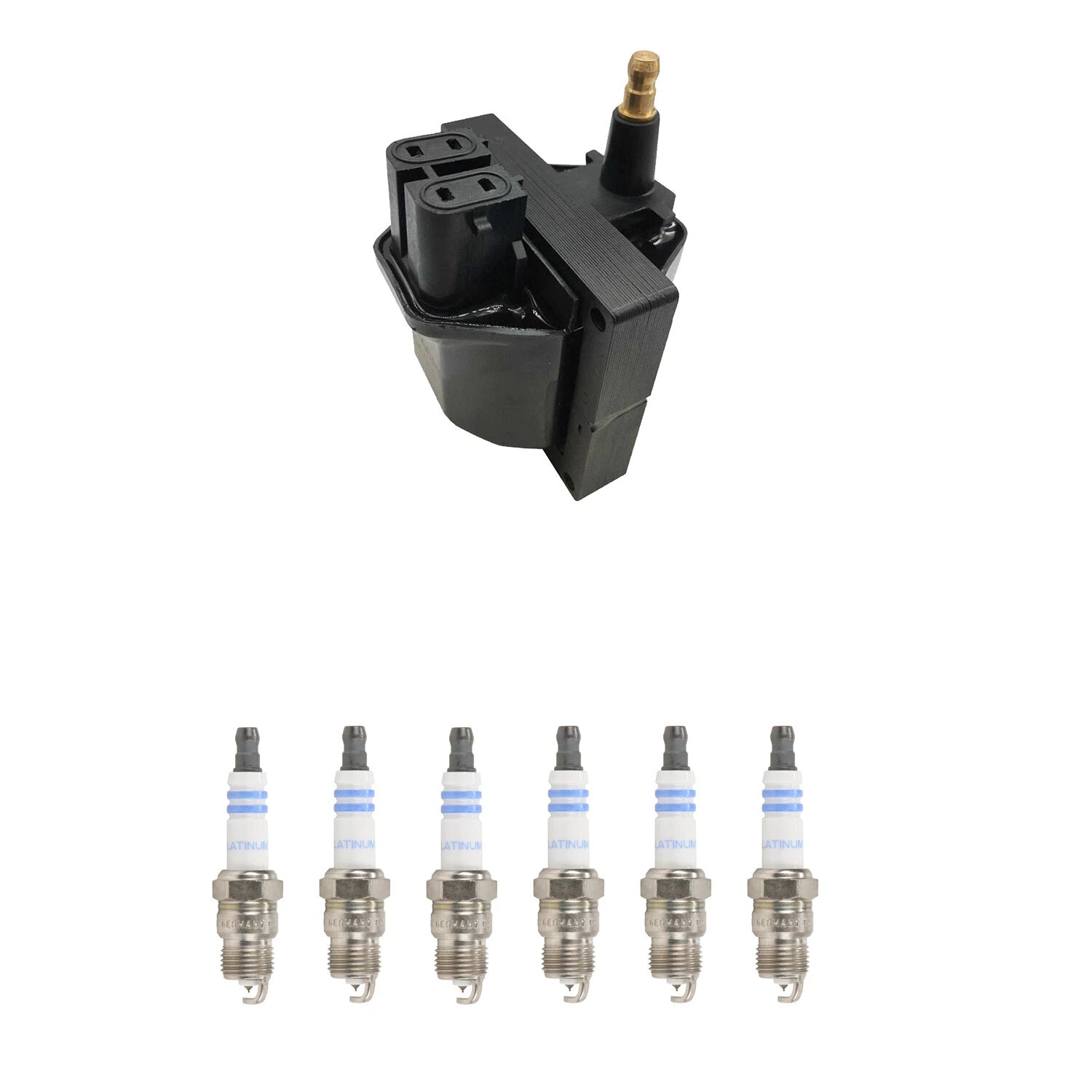 Set of 6 Hitachi Ignition Coils & Bosch Platinum Spark Plugs for Blazer Jimmy (1995–2005)