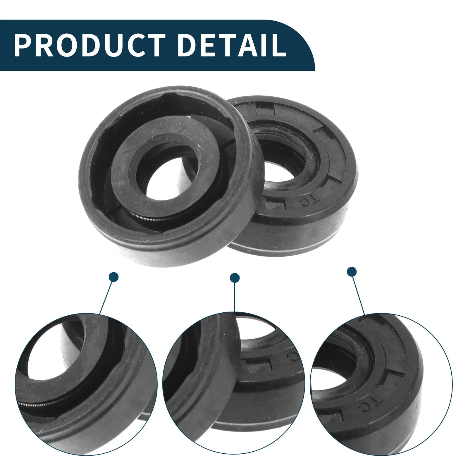 Set of 5 Oil Seal Rotary Shaft Seal NBR Rubber 10x25x8mm for Various Models