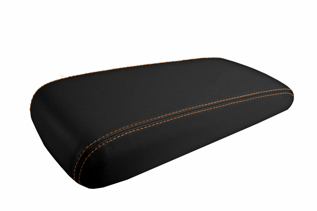 Leather Console Lid Armrest Cover for Dodge Charger (2008–2010) Orange Stitch