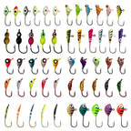 53 Pieces Glow in the Dark Jig Hooks Set for Ice Fishing