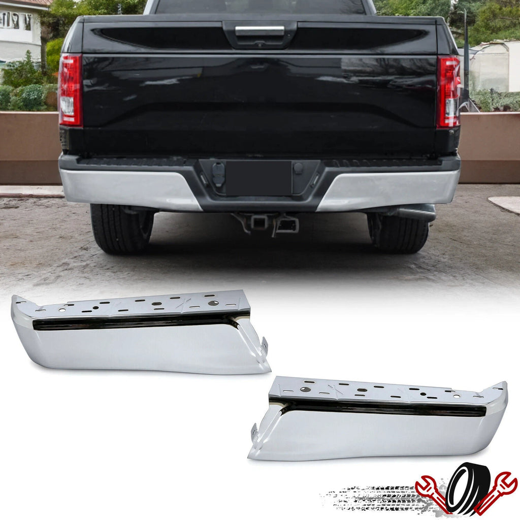 Set of 2 Rear Bumper End Caps Chrome for Ford F150 (2015–2020)