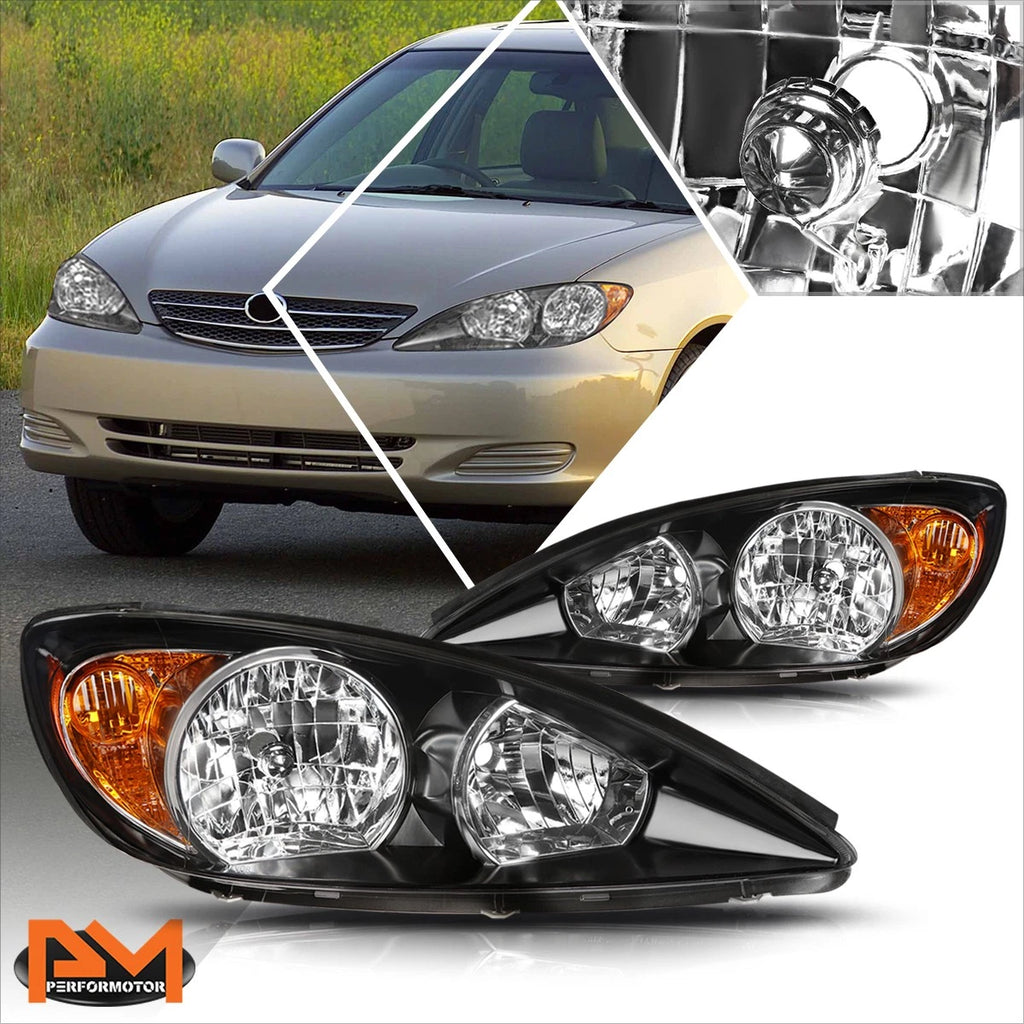 Headlight for Toyota Camry XV30 (2002–2004) Black Housing Amber Corner