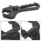 Hose End Fitting Tool Spanner for 3AN-16AN (Adjustable, Aluminum, Black)