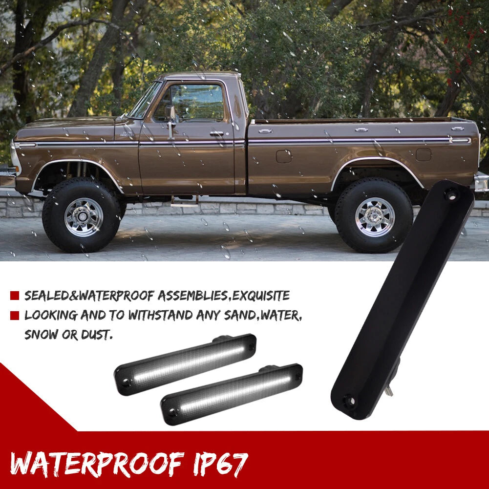 4X Smoked LED Side Marker Lights for Ford F100 F150 F250 F350 (1973–1979)