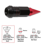 20Pc M12X1.5 Red JDM Cone Wheel Lug Nuts + Spline Locks + Spiked Caps