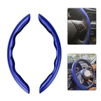 Blue Carbon Fiber Steering Wheel Booster Cover Non-Slip Universal