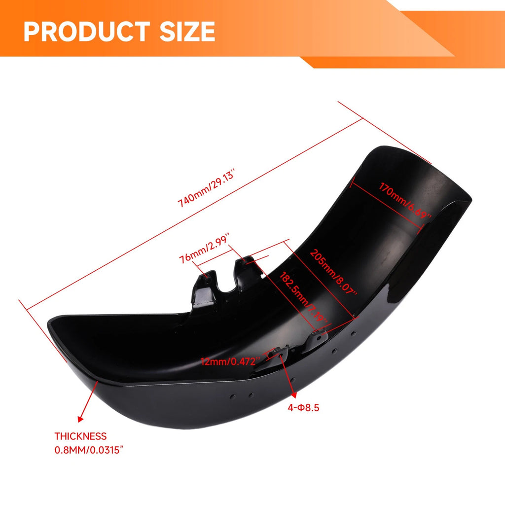 Front Fender Mudguard for Harley Touring (1989–2013) - Vivid Black