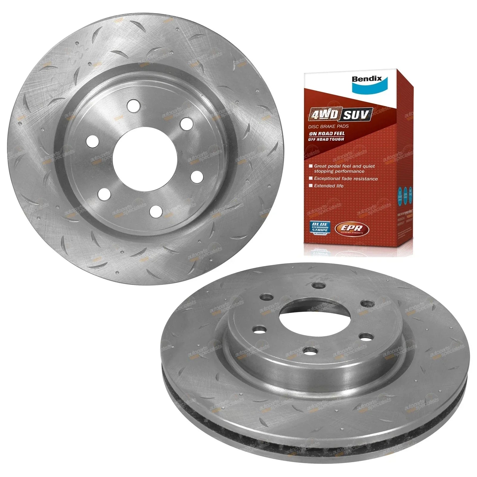 Front Slotted Disc Rotors + Pads for D23 Navara NP300 (2015-2018)