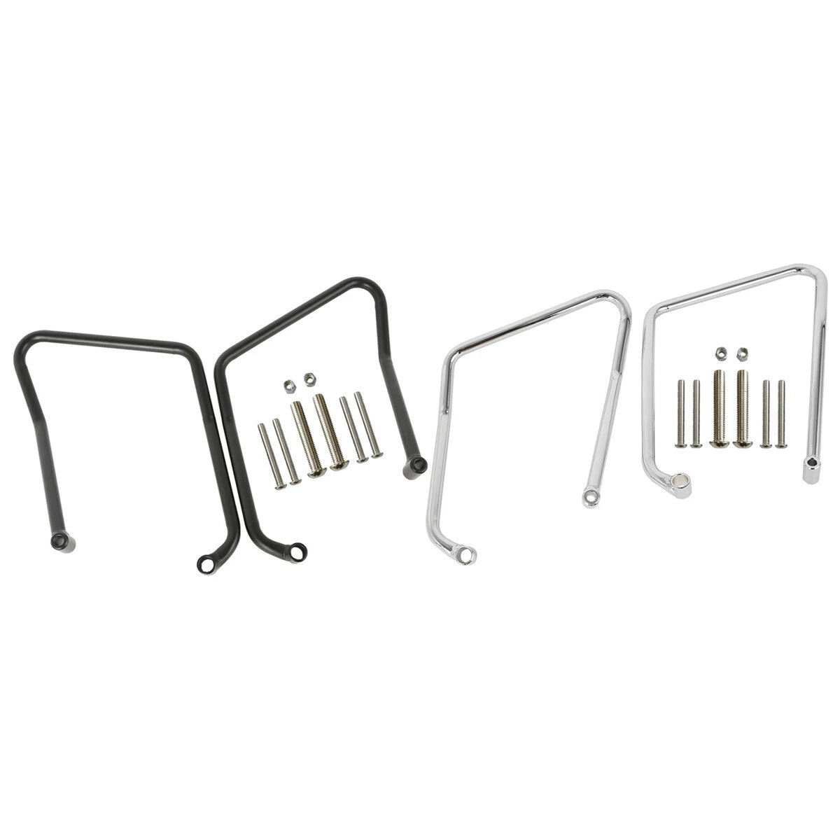 Chrome/Black Saddlebag Support Brackets for Harley Sportster 883 1200 (2004–2016)