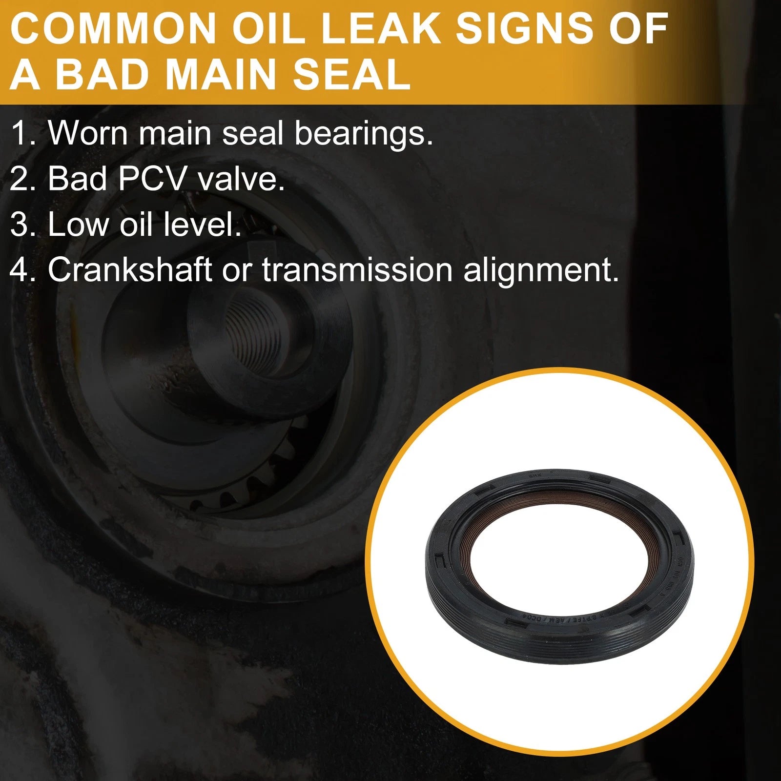 1 Pc Front Crankshaft Oil Seal for VW Golf (2006–2014) No. 06H103383G/06H103085G