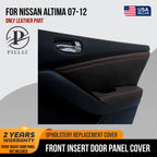 Front Insert Door Panel Cover for Nissan Altima (2007–2012) - Leather Red Stitch