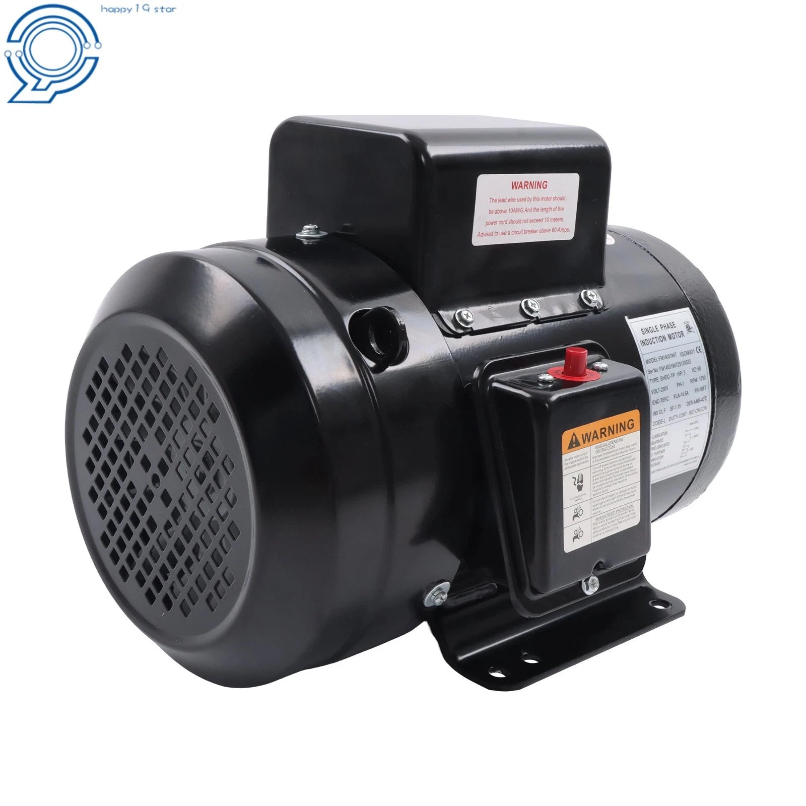 TEFC 3HP Single Phase Motor 1800RPM 184T (208/230 Volt, 60Hz)