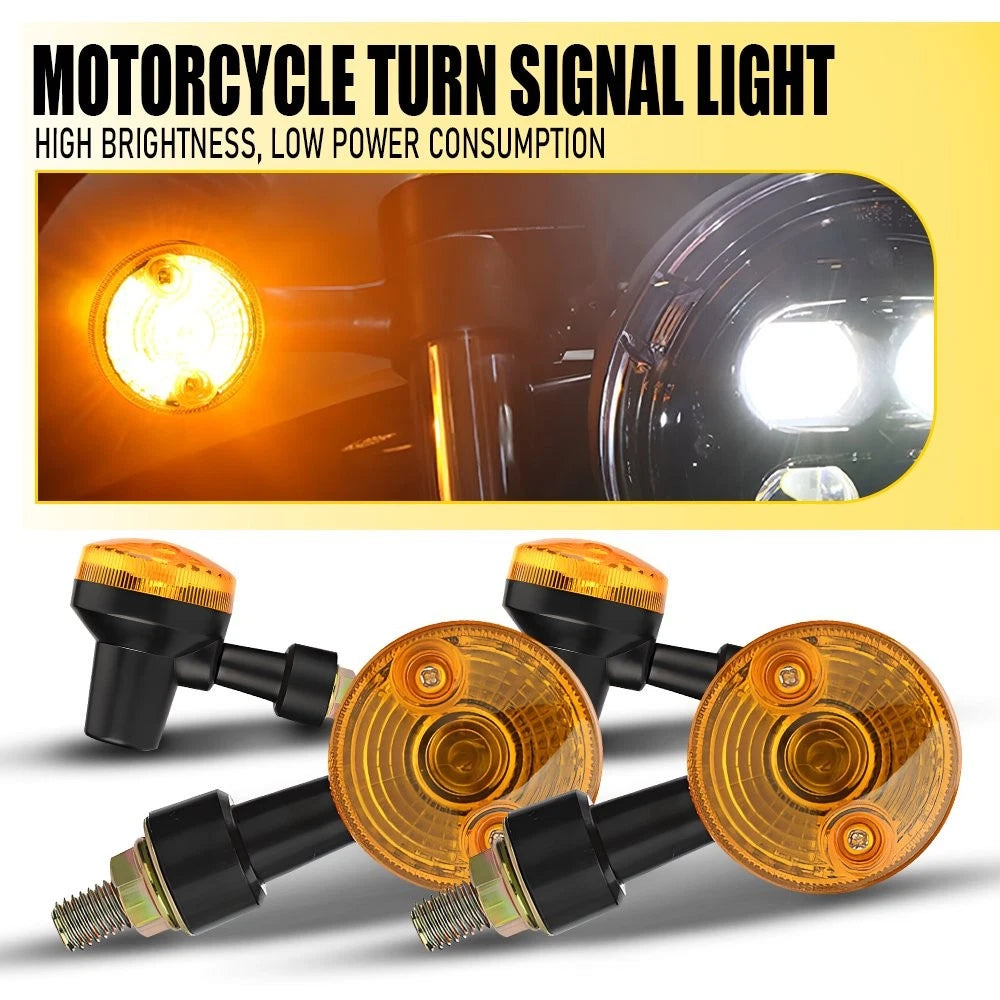 Set of 4 Motorcycle Turn Signals Blinker Lights for Honda Yamaha Kawasaki