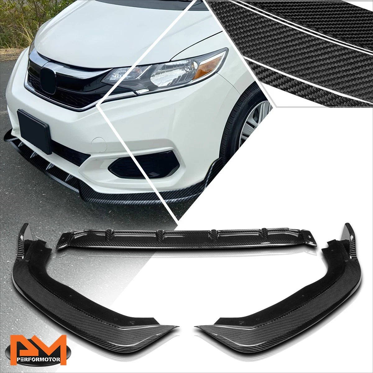 Carbon Fiber Front Bumper Splitter Lip for Honda Fit (2018–2020)