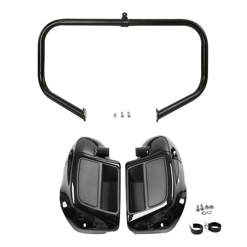 Black Lower Vented Fairings Engine Guard Bar for Harley Street Glide (2014–2023)