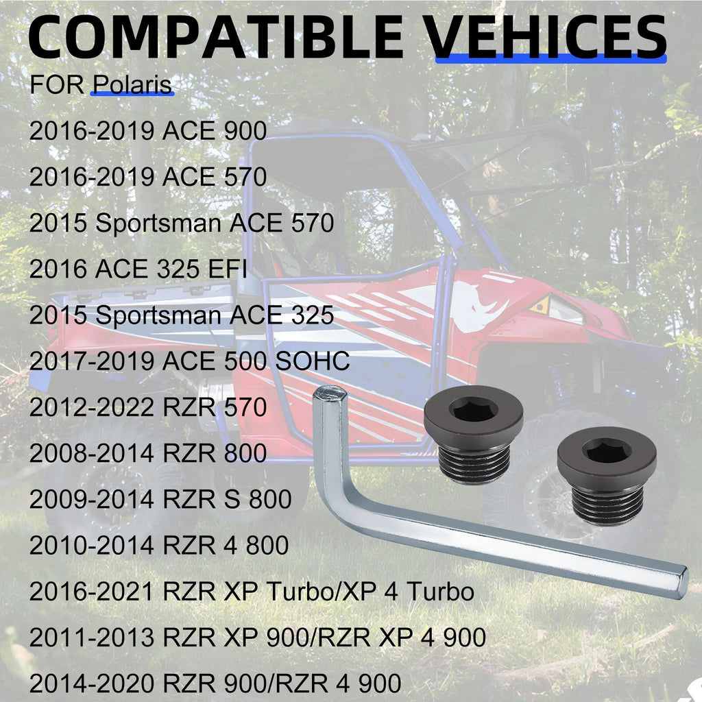 Front Diff Fill & Drain Plug Kit w/Tool for Polaris RZR
