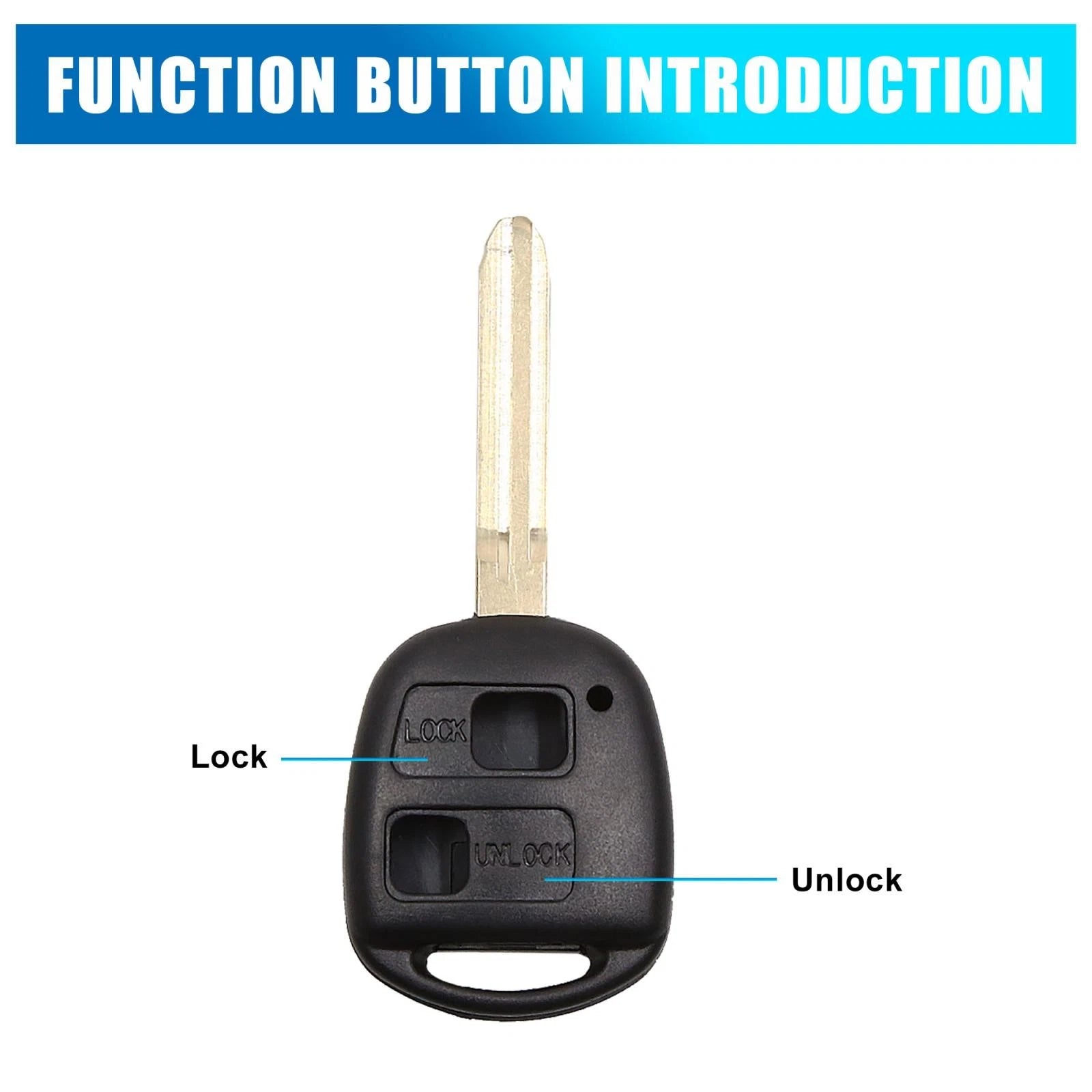 Key Fob Shell Case for Toyota Corolla Camry RAV4 (2000–2023) 2 Button