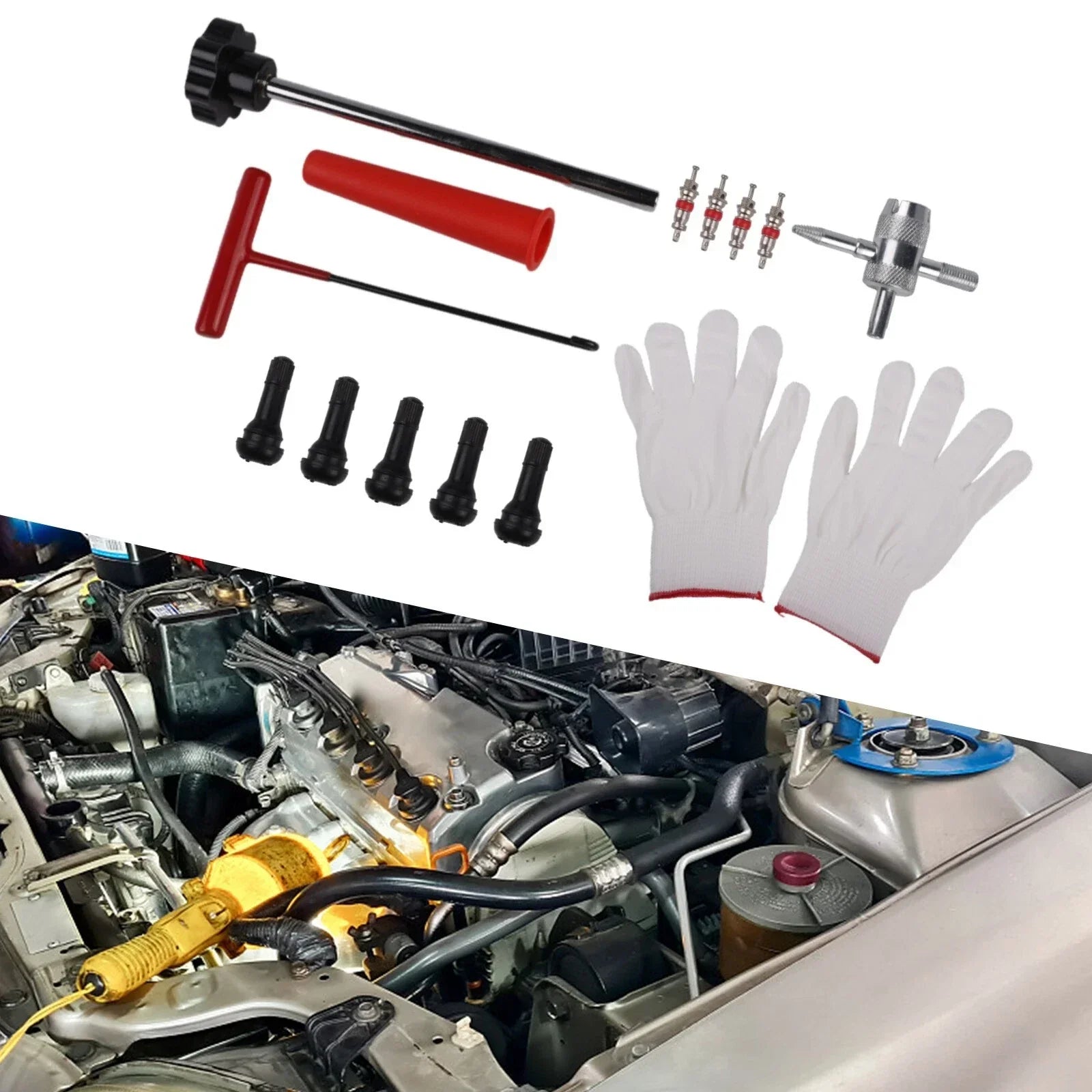 13pcs Tire Valve Tool Kit for Cars ATVs