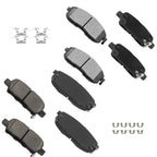 Set of 4 Front & Rear Brake Ceramic Pads for Nissan Sentra (2007–2012)