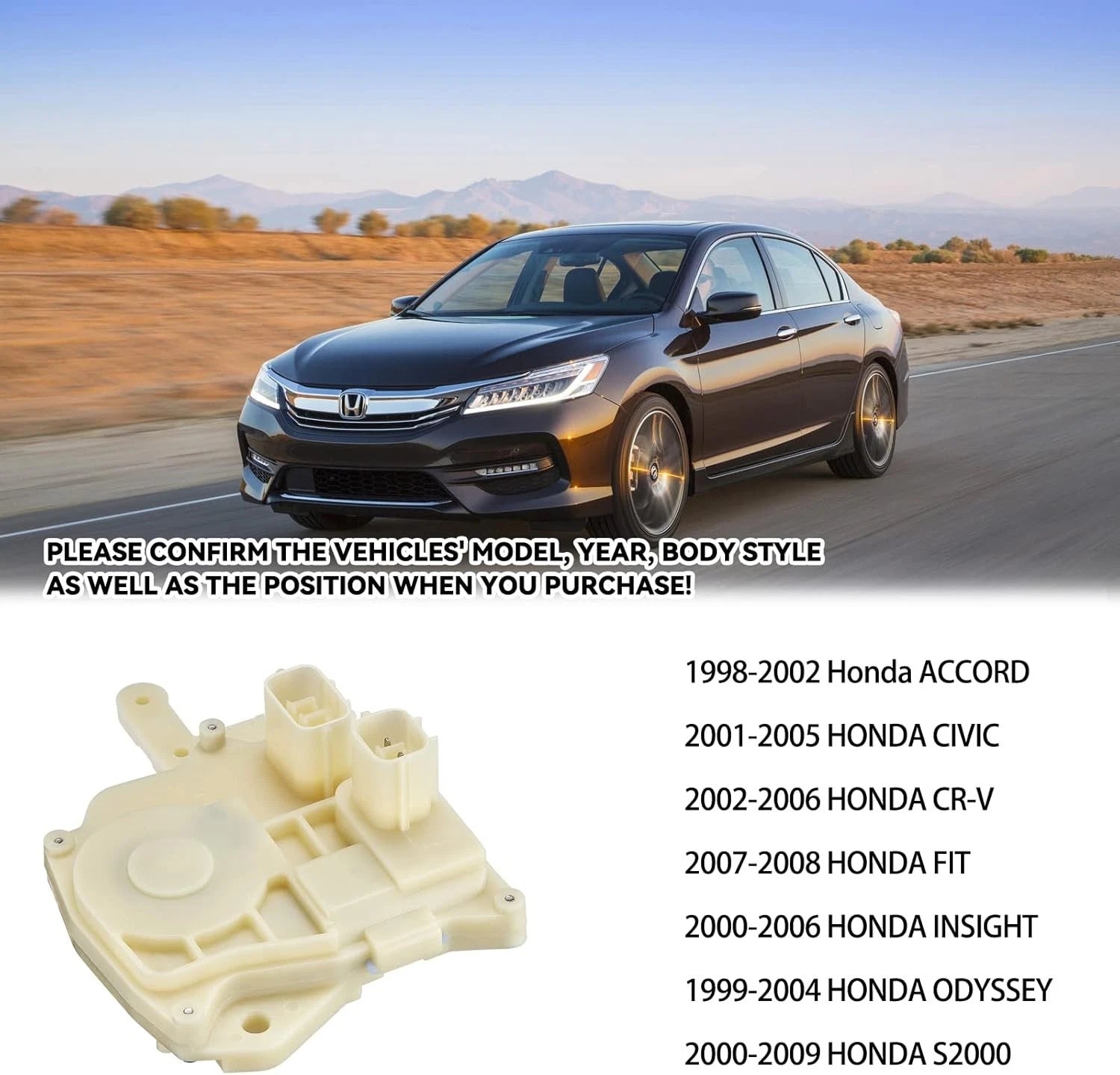 Right Door Lock Actuator for Honda Civic (2002–2005), CR-V (2002–2006)