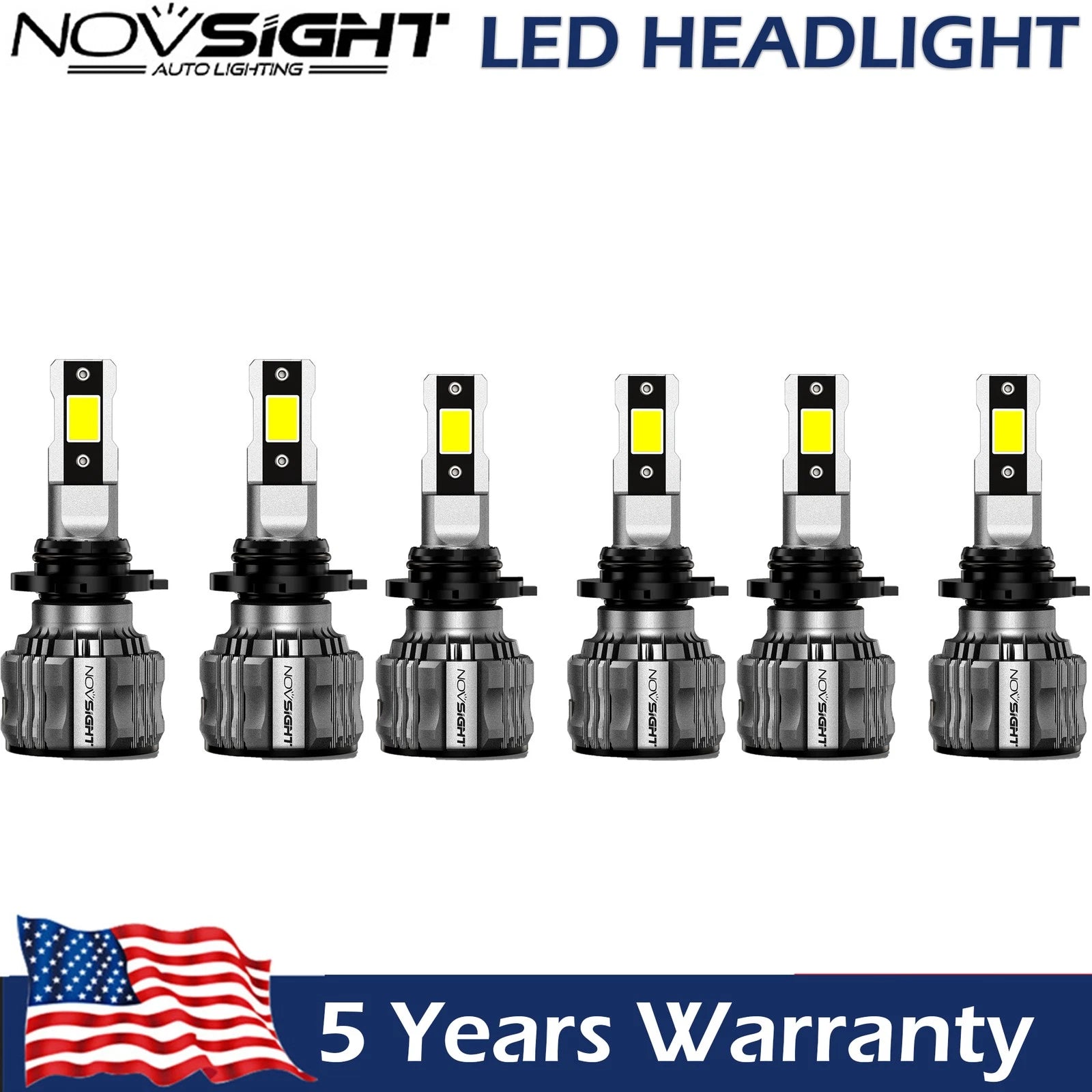6X 9005 9006 H11 LED Headlight Fog Bulb Kit 6500K White High/Low Beam