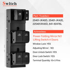 Front Left Master Power Window Switch for Infiniti G25 G35 G37 (2007–2013) 25401-JK42E