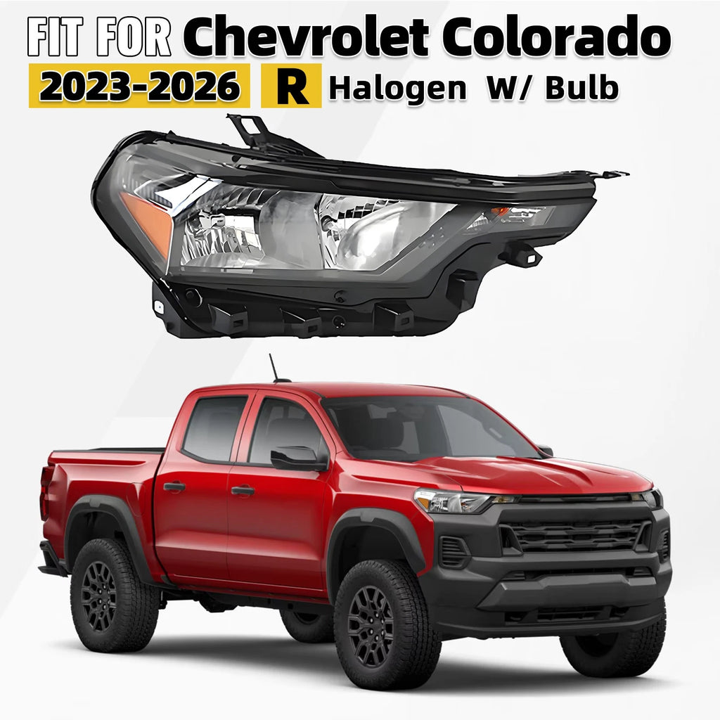 Halogen Headlight Assembly with Bulb for Chevrolet Colorado (2023–2026)
