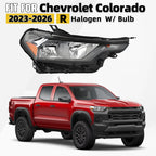 Halogen Headlight Assembly with Bulb for Chevrolet Colorado (2023–2026)