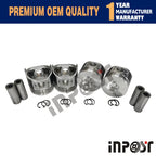 Piston Kit with Ring for Yanmar 486V (Thermo King TK486V) (Set of 4)