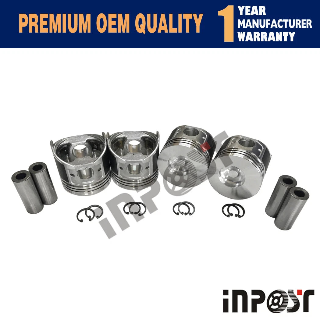 Piston Kit with Ring for Yanmar 486V (Thermo King TK486V) (Set of 4)