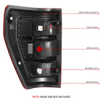 Taillights for Ford F-150 XL (2021–2024) Chrome Housing Red Lens Halogen