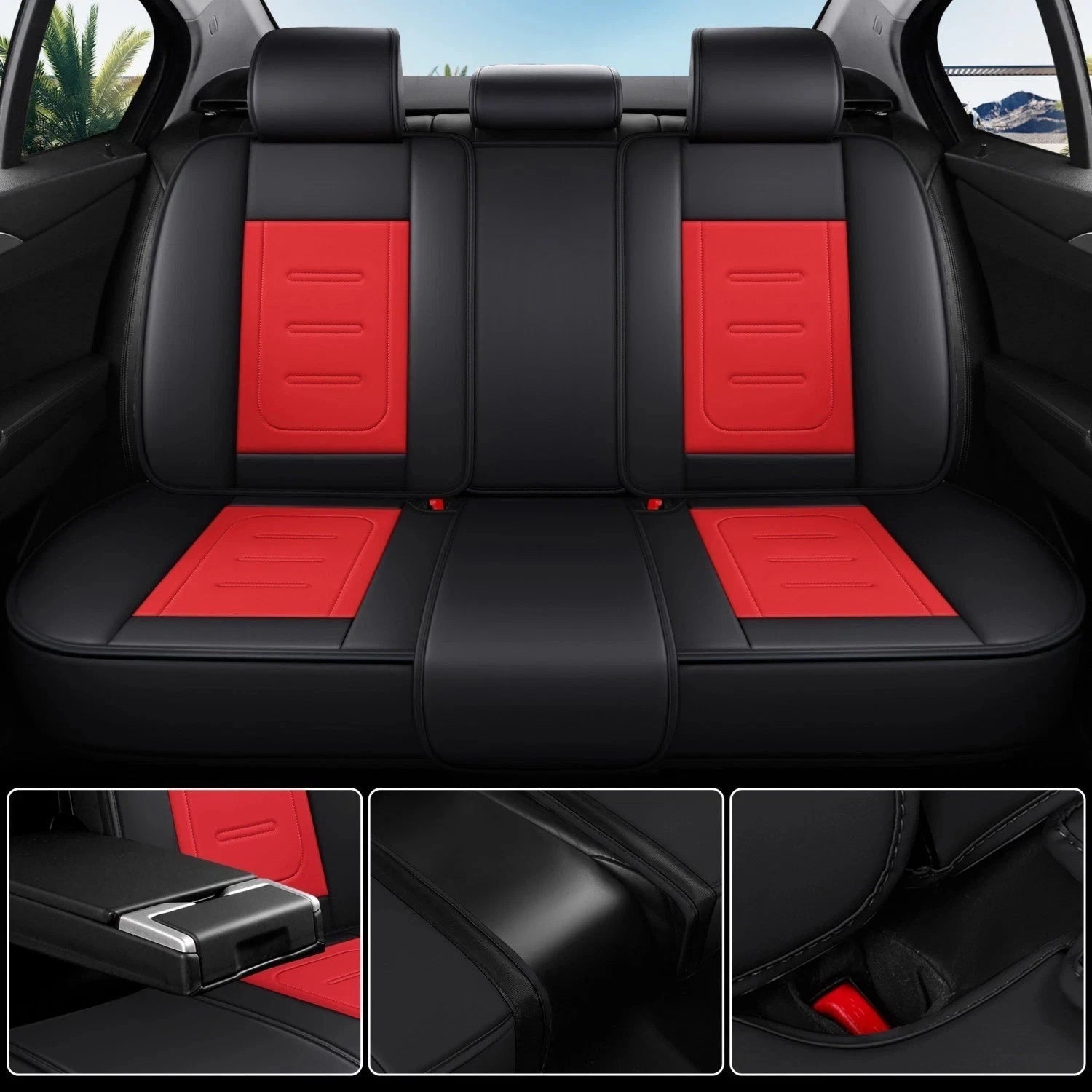Set of 5 Leather Waterproof Seat Covers for Nissan