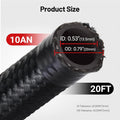 10AN Nylon Braided Fuel Line Hose Fitting Kit for Universal Applications (20FT)