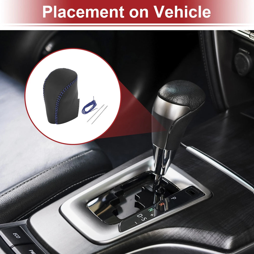 1 Pc Gear Shift Knob Cover for Honda HR-V (2023–2024) Black Blue Faux Leather
