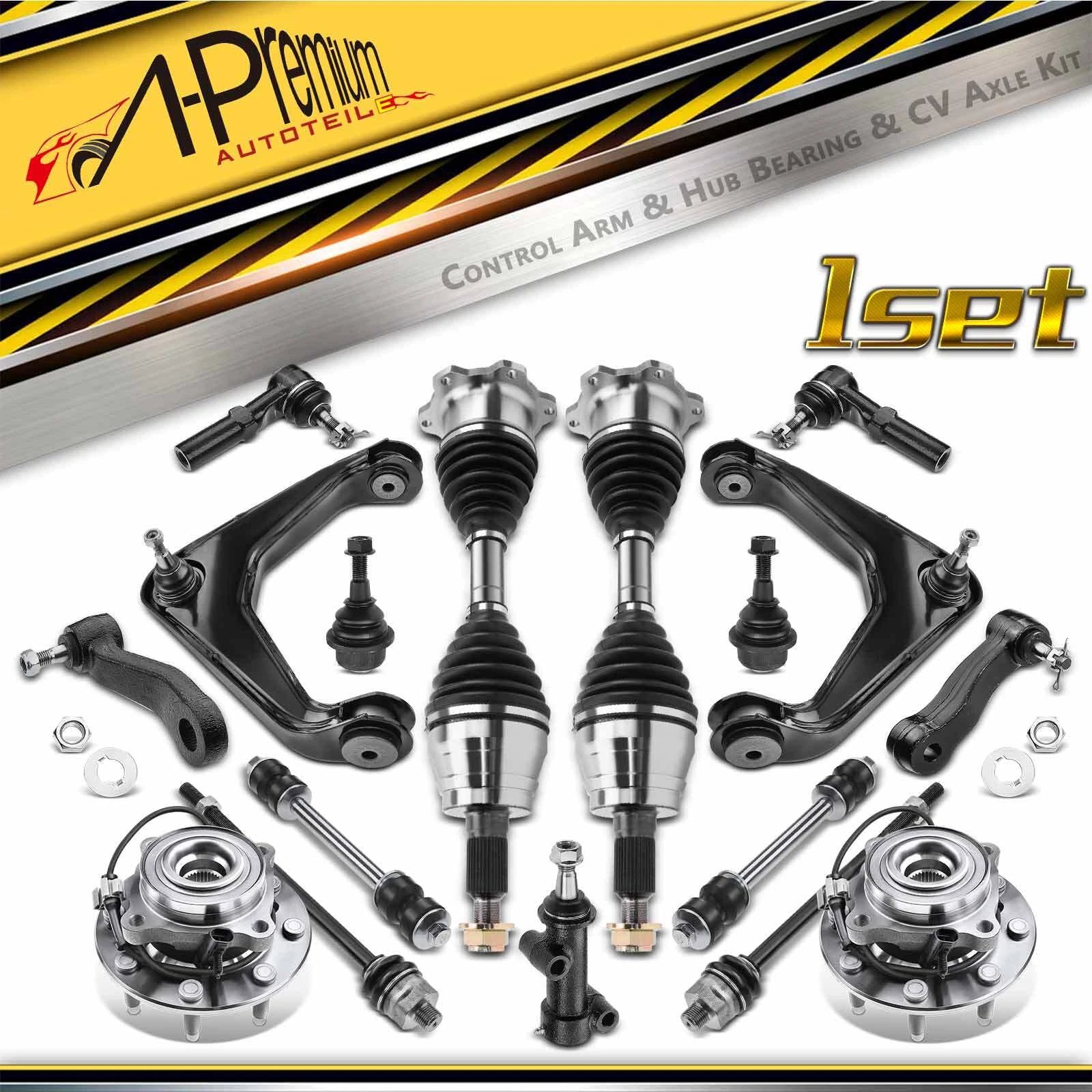 17pcs Front Wheel Hub & Bearing Kit for Chevrolet 