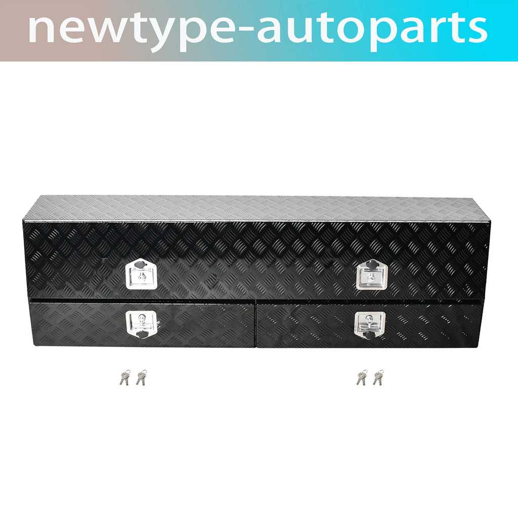 Black Aluminum Tread Tool Box for Truck Pickup Trailer (72"x21"x13.5")