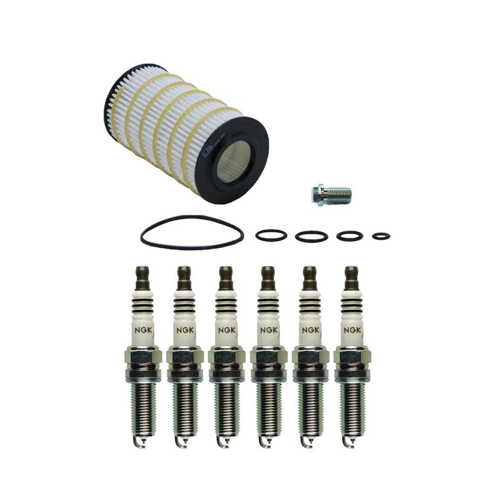 Wix Engine Oil Filter & NGK Spark Plugs Set for X164 ML450 W203 C280 W204 C300