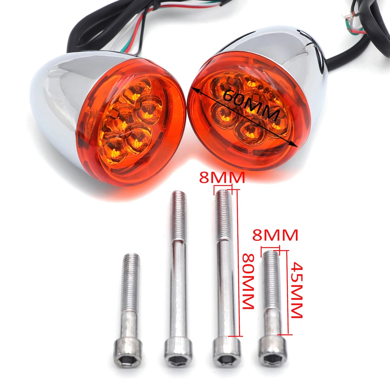 Rear Running Brake Turn Signal Light Indicator Amber for Harley Sportster 883 1200 (2004–2023)