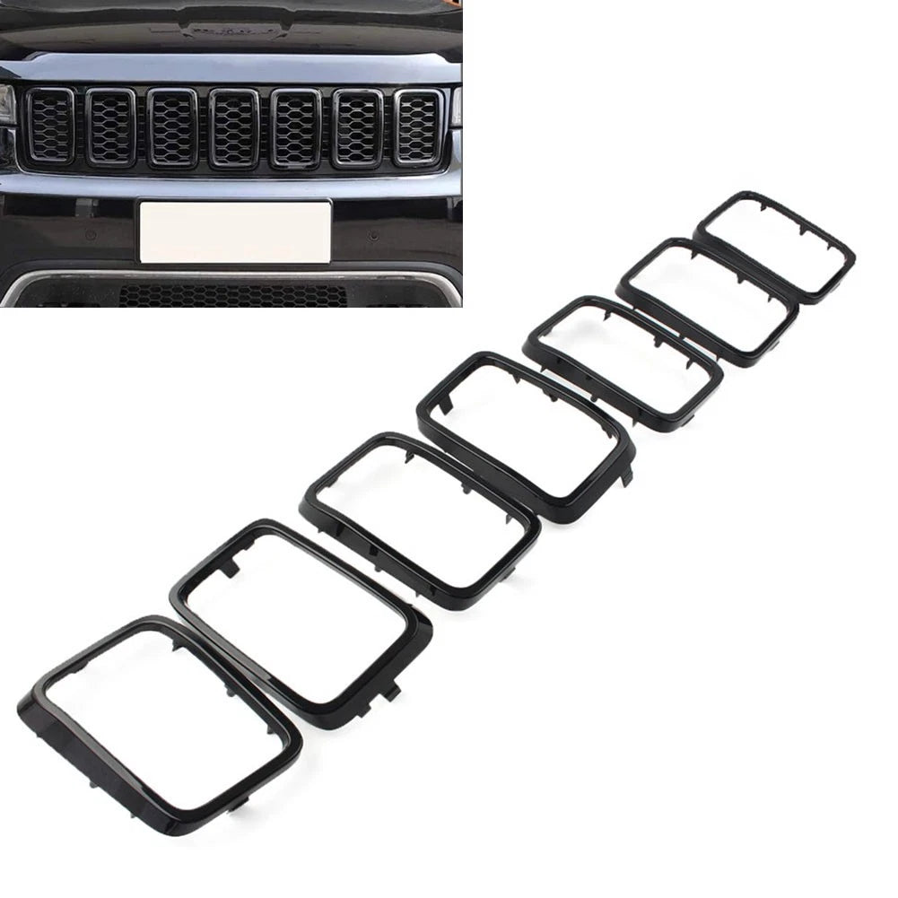 Set of 7 Front Grille Insert Ring Cover Trim for Jeep Grand Cherokee (2017–2021)