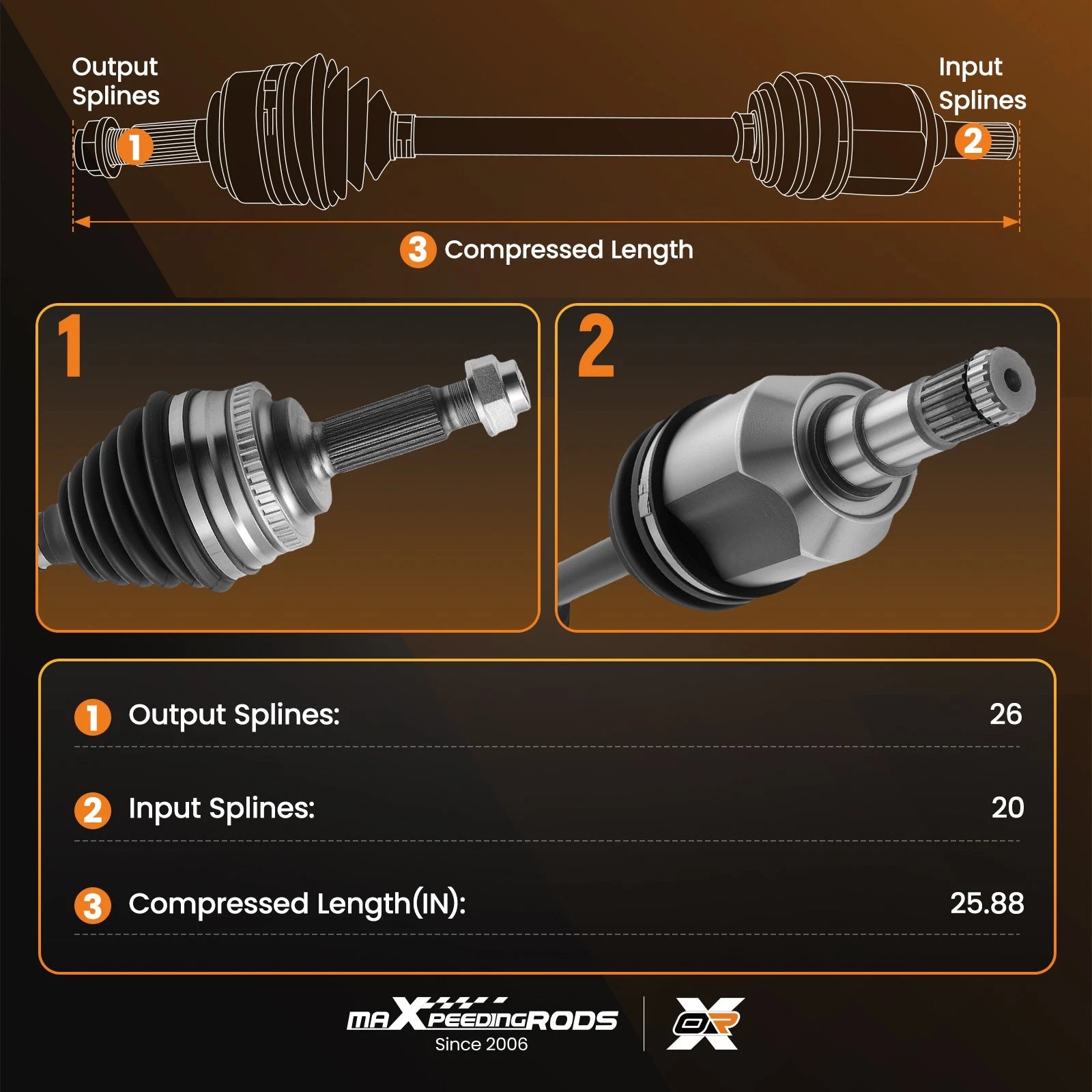 Front Left CV Axle Shaft for Toyota Prius (2004–2009)