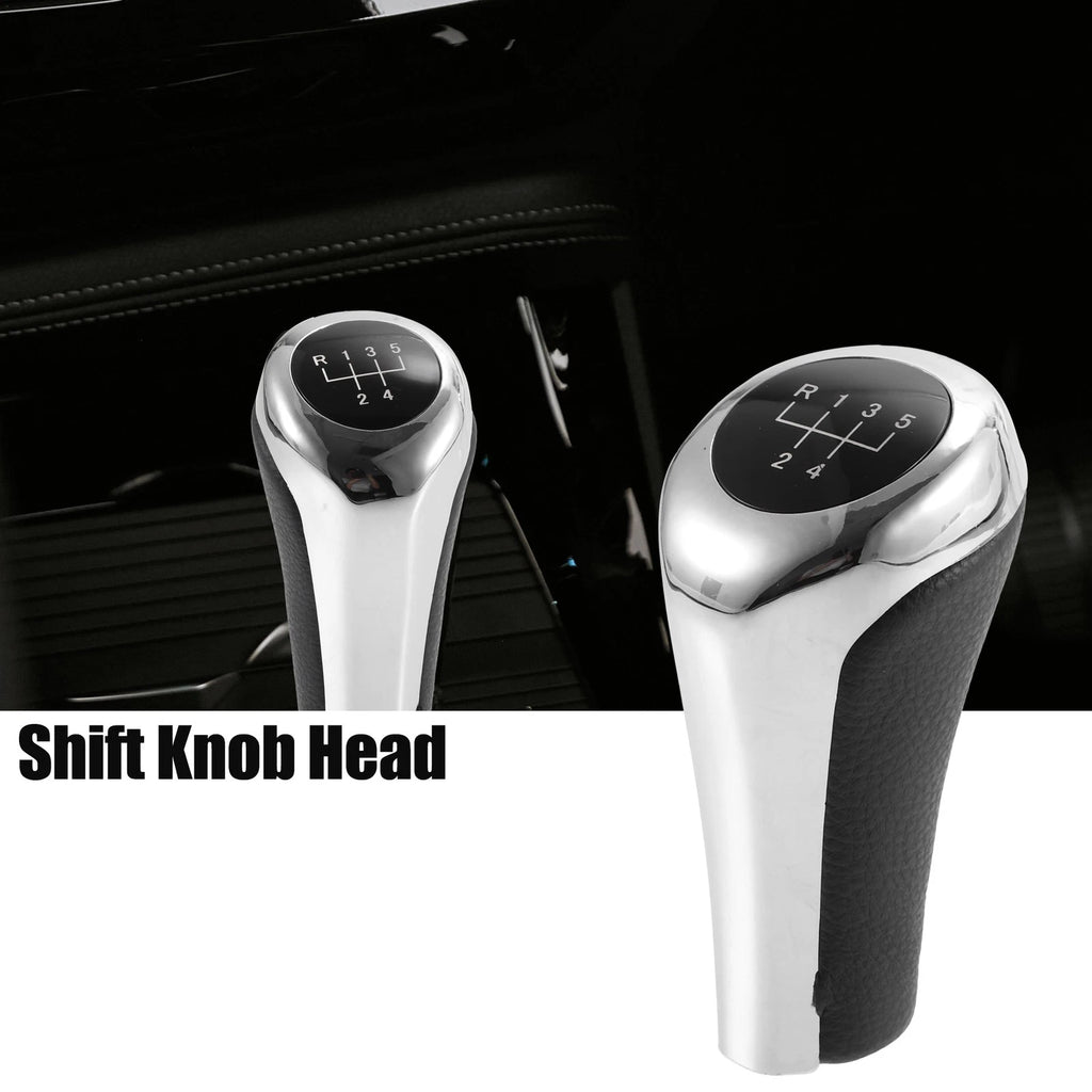 5 Speed Manual Shift Knob for BMW X1 E84 (2009–2015) Faux Leather Black Silver
