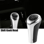 5 Speed Manual Shift Knob for BMW X1 E84 (2009–2015) Faux Leather Black Silver