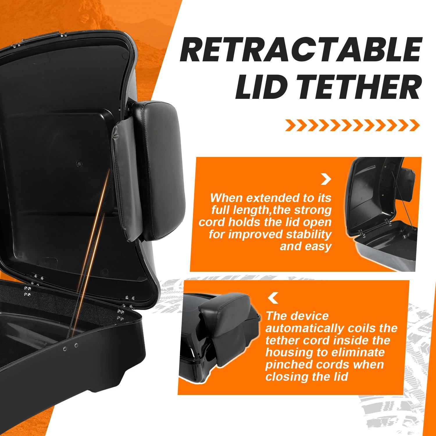 Chopped Trunk Pack Backrest Pad Mount Rack for Harley Touring Road Glide (2014–2026)