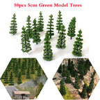 50pcs 1.96" Model Trees for Diorama Scenery (Wargame, Train, Park)