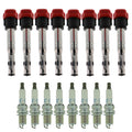 Set of 8 Ignition Coils & Spark Plugs for Touareg R8 S5 V8 (NGK, Bosch)