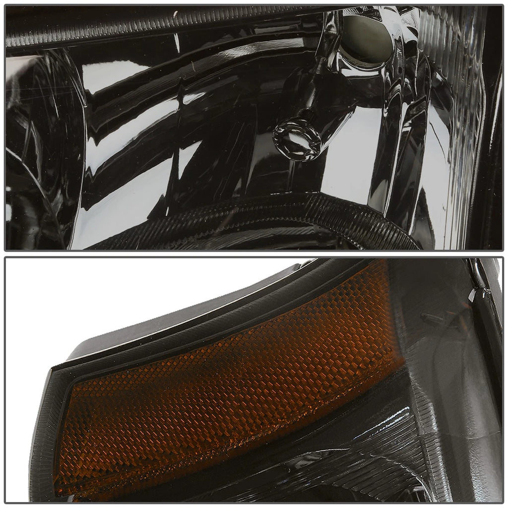 Smoked Crystal Headlight + Black Tinted 3D LED Tail Light for Silverado (2003–2007)