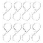 Set of 8 Clear Plastic S Hooks for Kitchen and Bath Organization