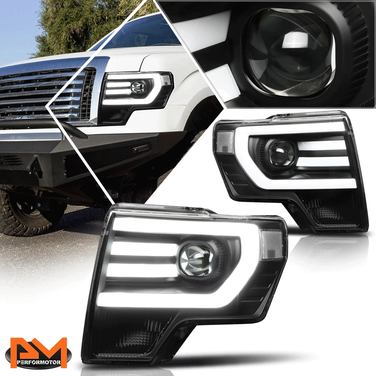 Projector Headlight with LED DRL for Ford F150 (2009–2014)